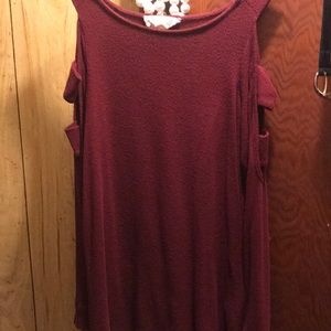 Maroon cutout sweater